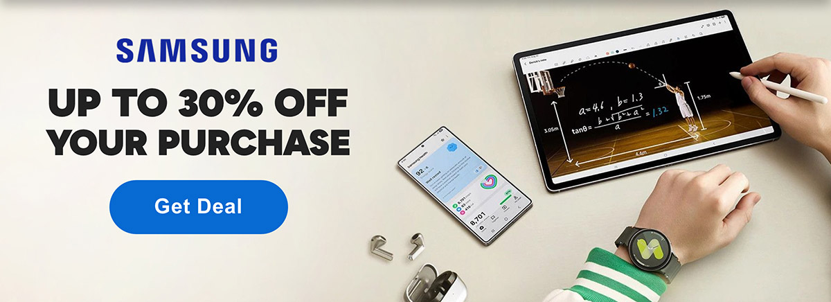 Samsung: Up to 30% Off Your&nbsp;Purchase