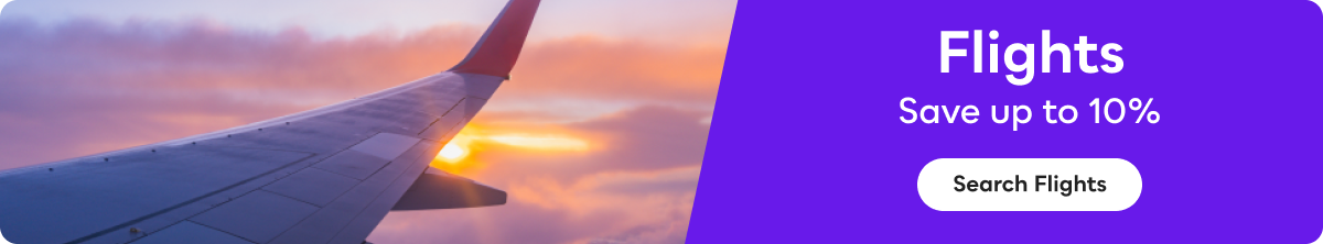 Save Up to 10% on Flights&nbsp;>