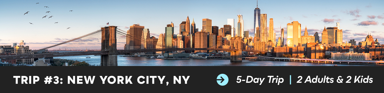 Trip #3: New York City, NY | 5-Day Trip | 2 Adults & 2 Kids