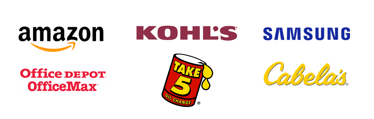 Amazon | Kohl's | Samsung | OfficeDepot/OfficeMax | Take&nbsp;5&nbsp;Oil&nbsp;Change&nbsp;| Cabela's